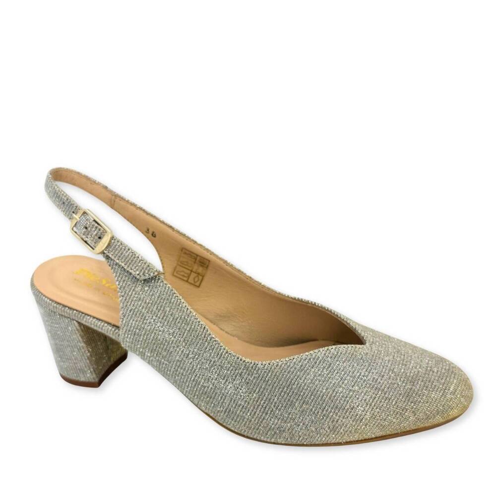 NEW PIESANTO women's galaxia heels in silver